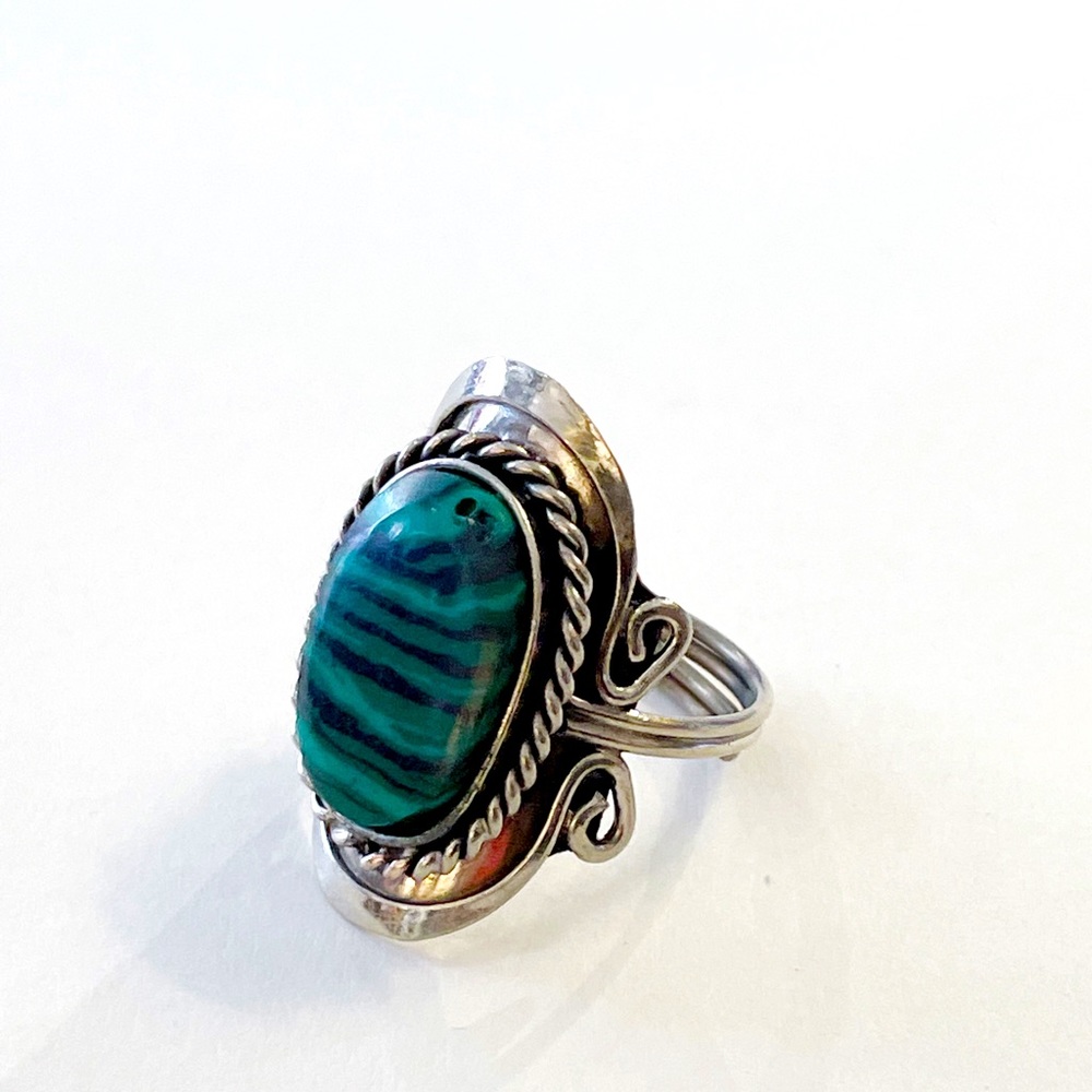Malachite Adjustable Ring - image 2